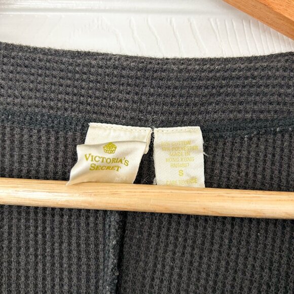 Victoria’s Secret Black Thermal Button Front One Piece Jumpsuit Women’s S - Picture 5 of 7